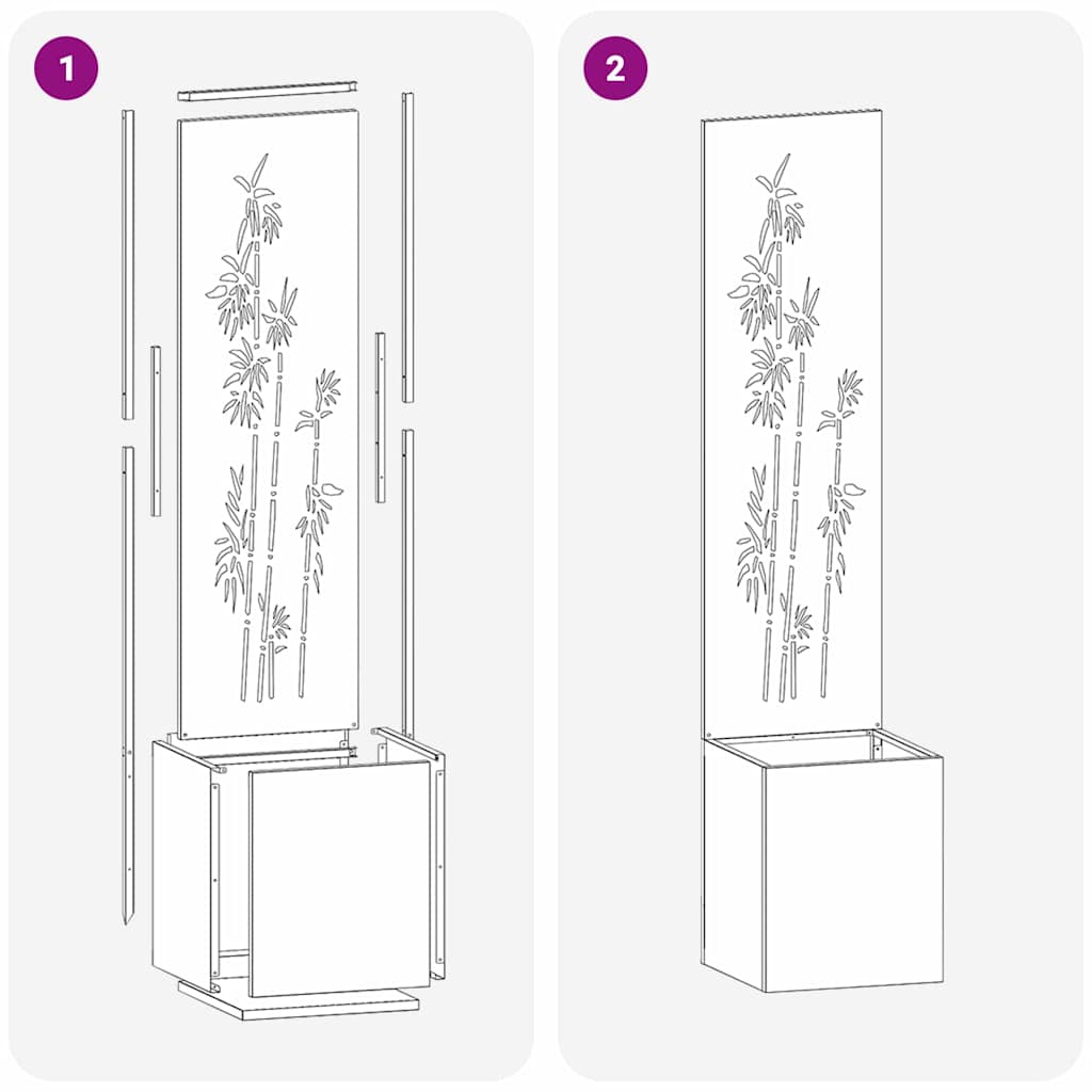 Privatnost u vrtu Cvjetni Srebrno 32 x 150 cm Pocinčani čelik