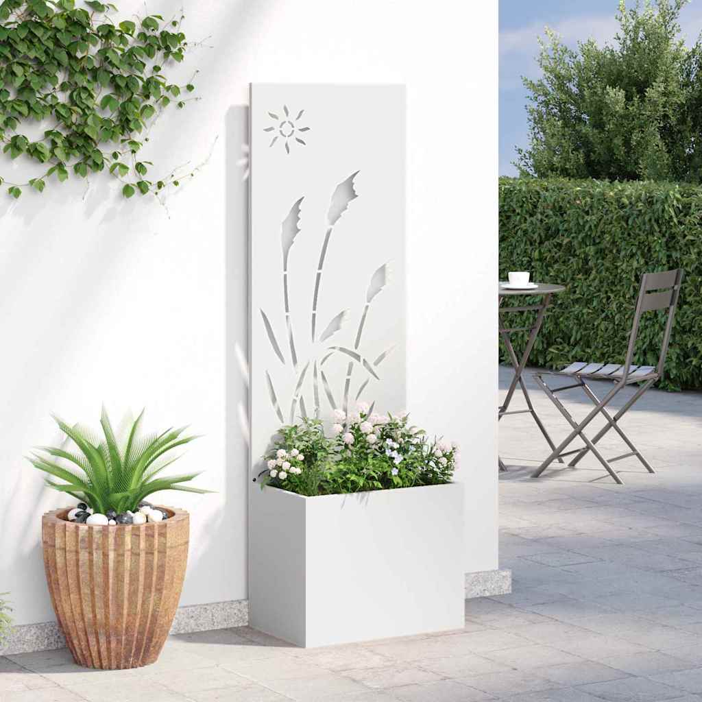 Privatnost u vrtu Bijelo 50 x 150 cm Hladno valjana čelična