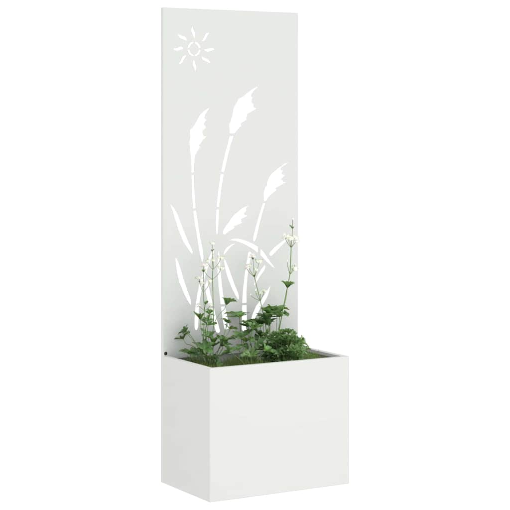 Privatnost u vrtu Bijelo 50 x 150 cm Hladno valjana čelična