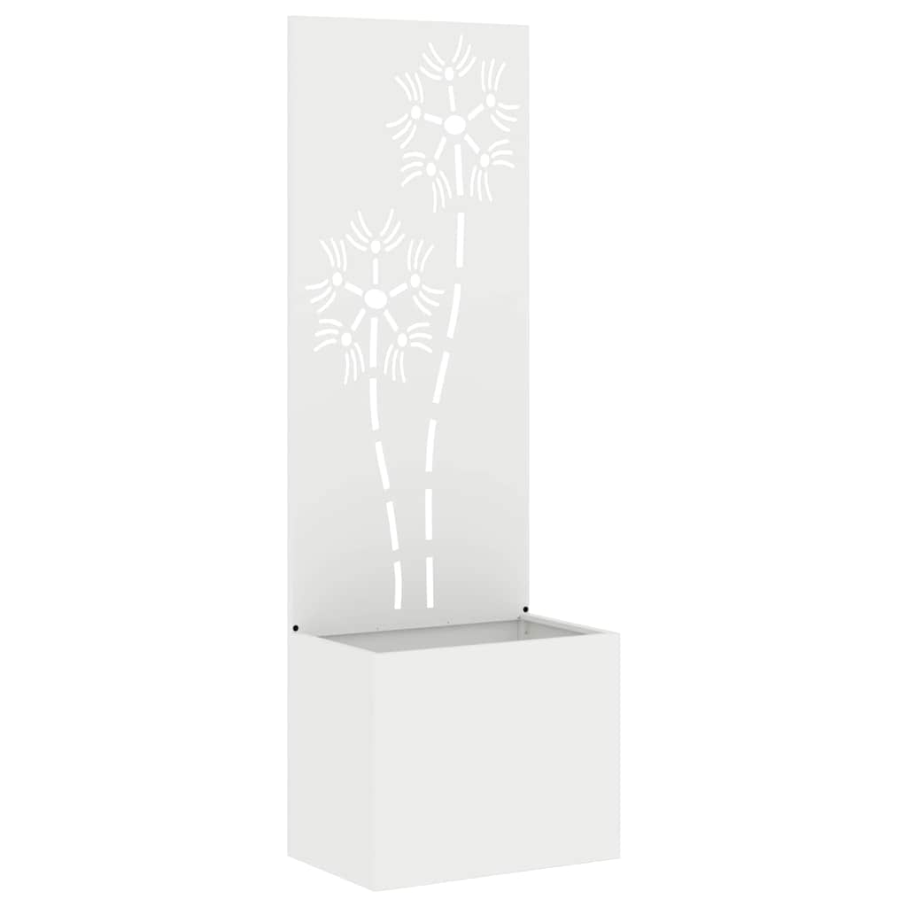 Privatnost u vrtu Bijelo 50 x 150 cm Hladno valjana čelična