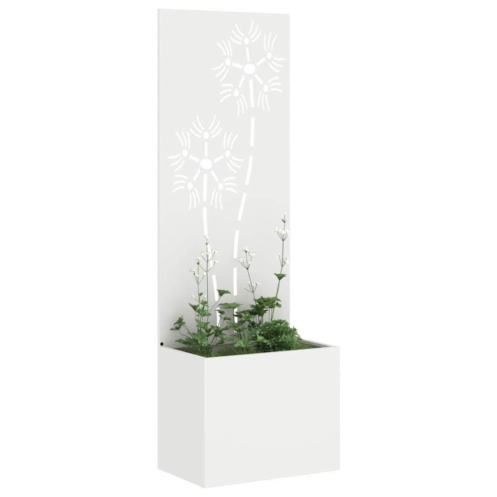Privatnost u vrtu Bijelo 50 x 150 cm Hladno valjana čelična