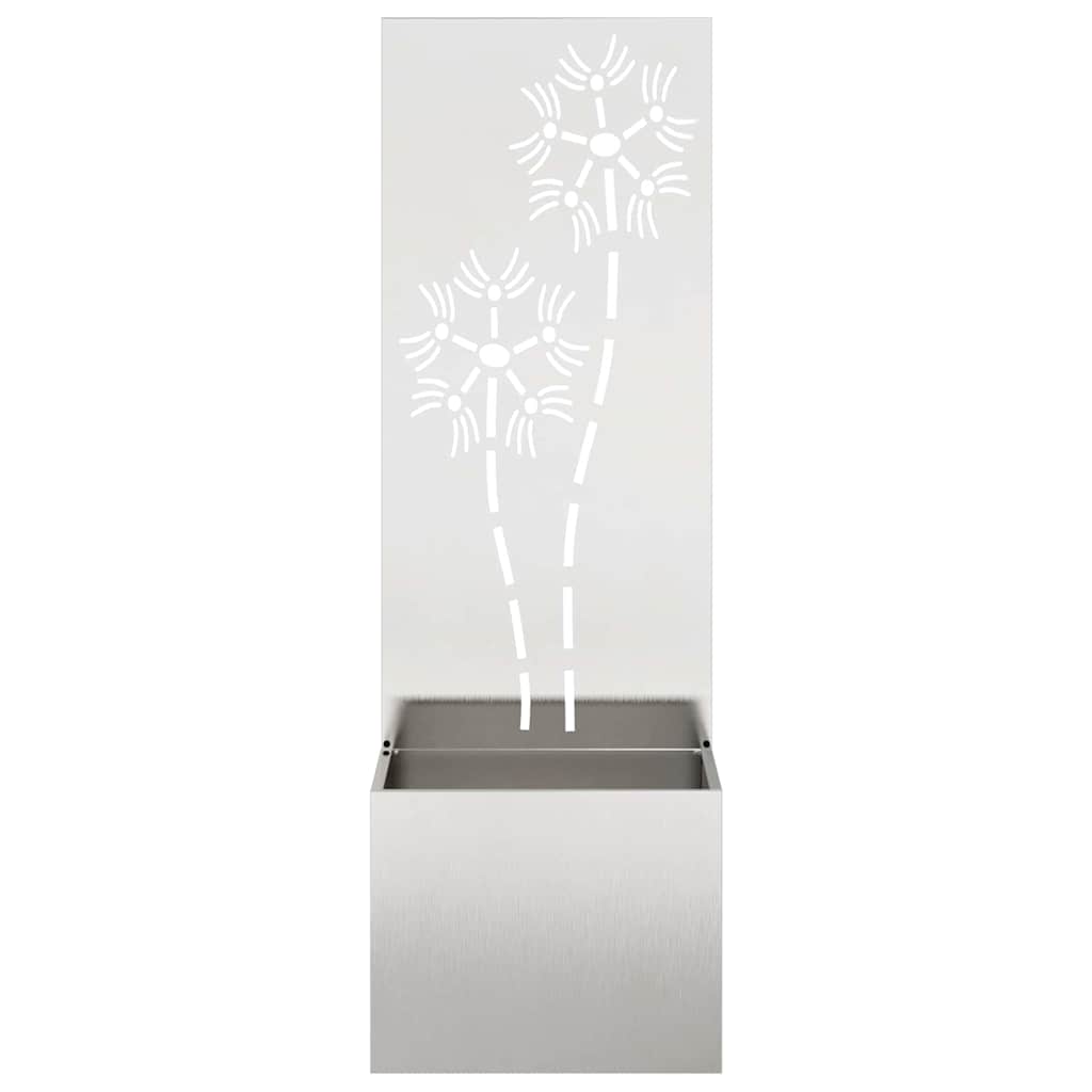 Privatnost u vrtu Cvjetni Srebrna 50 x 150 cm Nehrđajući čelik