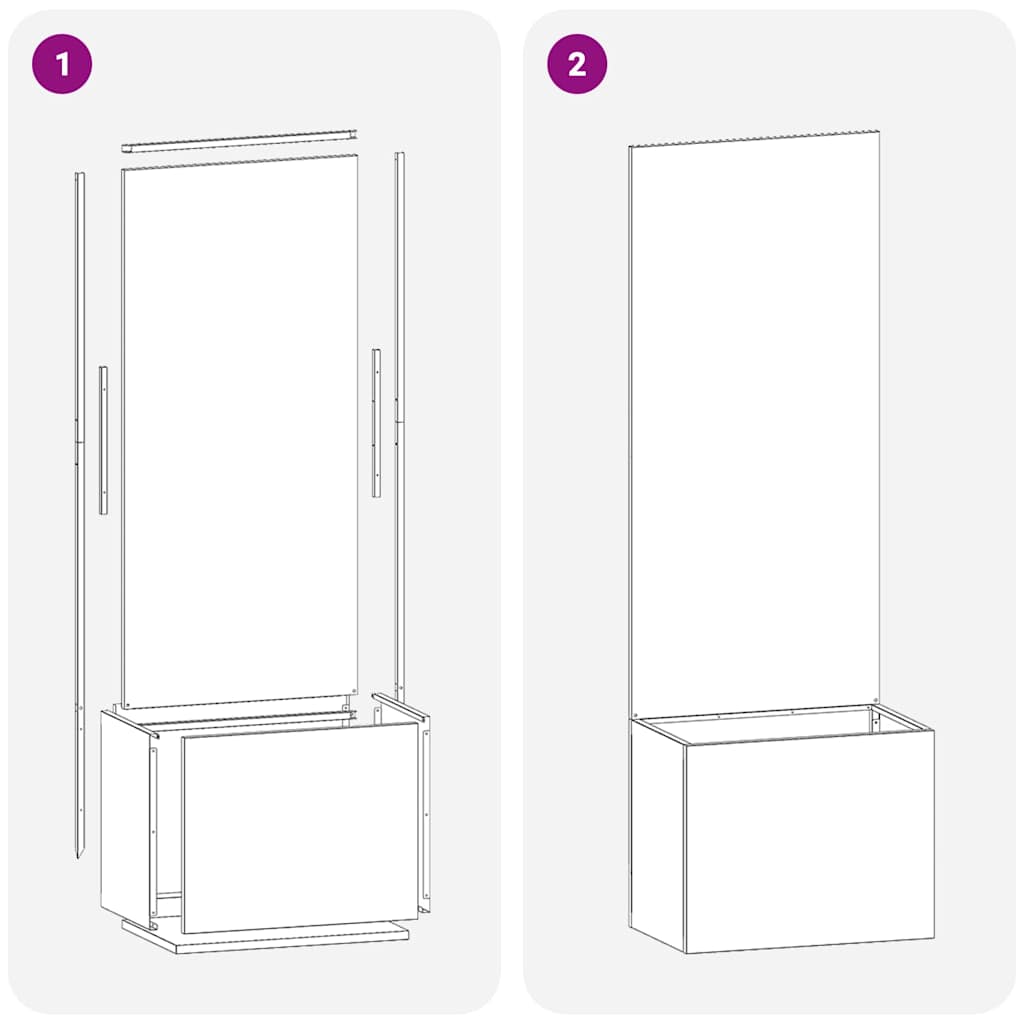 Privatnost u vrtu Crna 50 x 150 cm Hladno valjana čelična