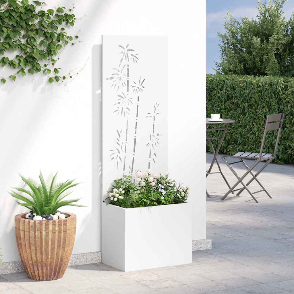 Privatnost u vrtu Bijelo 50 x 150 cm Hladno valjana čelična
