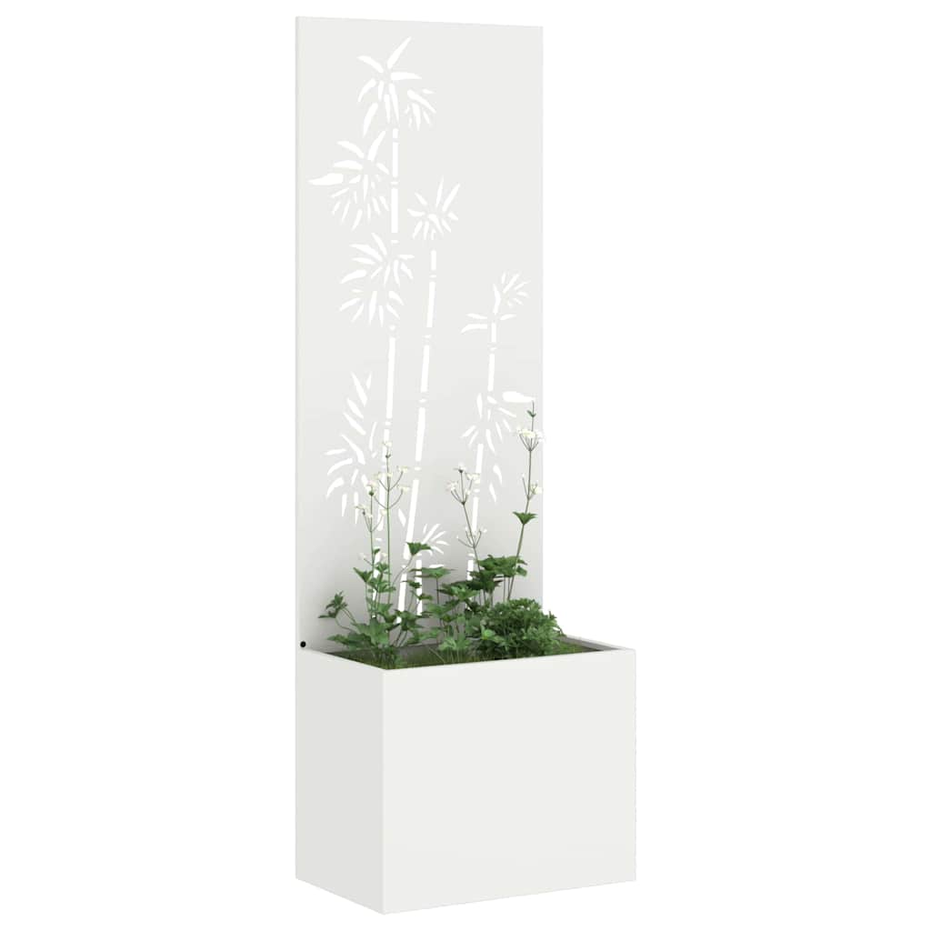 Privatnost u vrtu Bijelo 50 x 150 cm Hladno valjana čelična