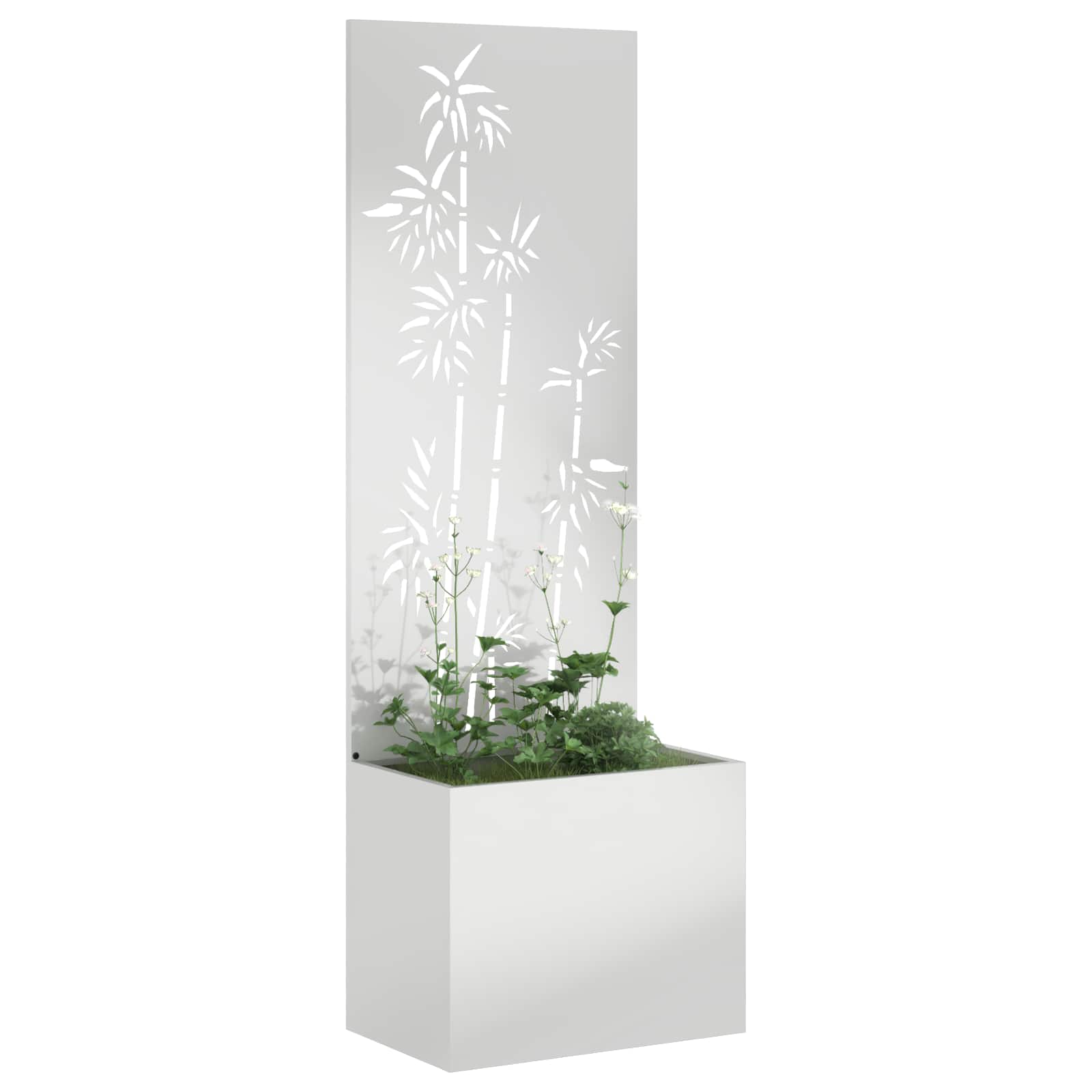 Privatnost u vrtu Cvjetni Srebrno 50 x 150 cm Pocinčani čelik