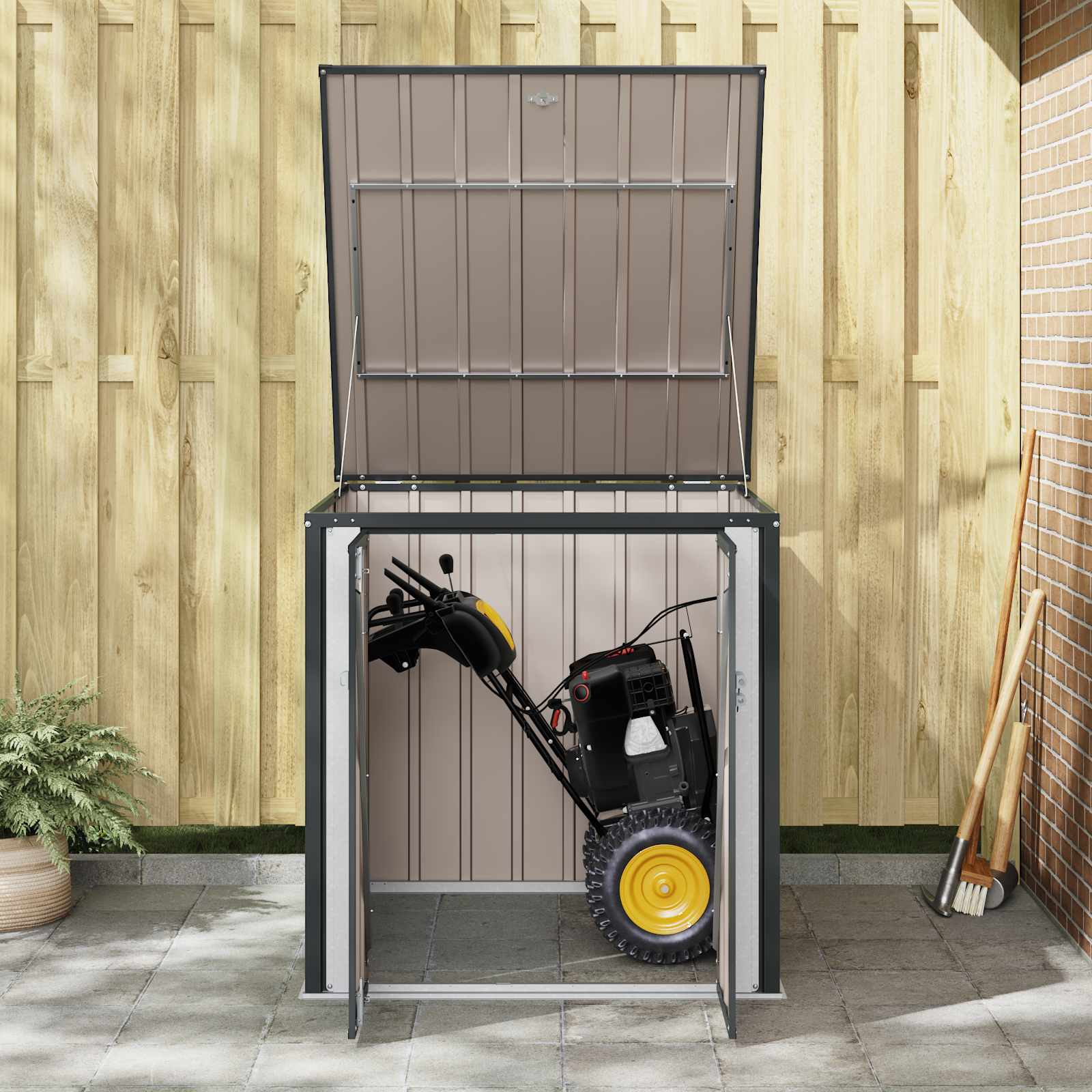 Kutija za spremanje u vrtu Crna 101,5 x 107 x 100 cm Čelik
