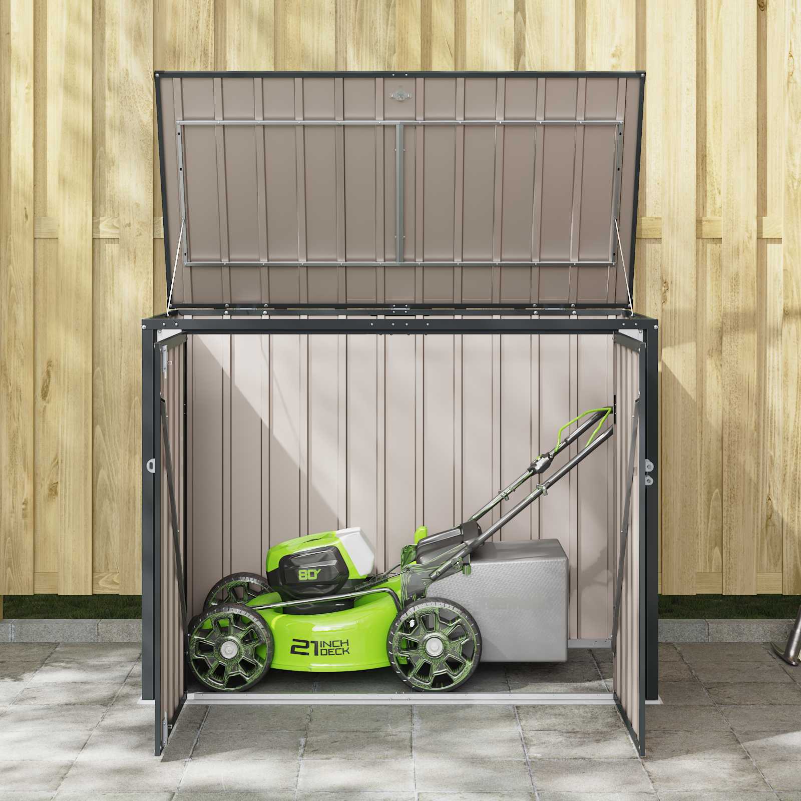 Kutija za spremanje u vrtu Crna 151,5 x 82 x 110,5 cm Čelik