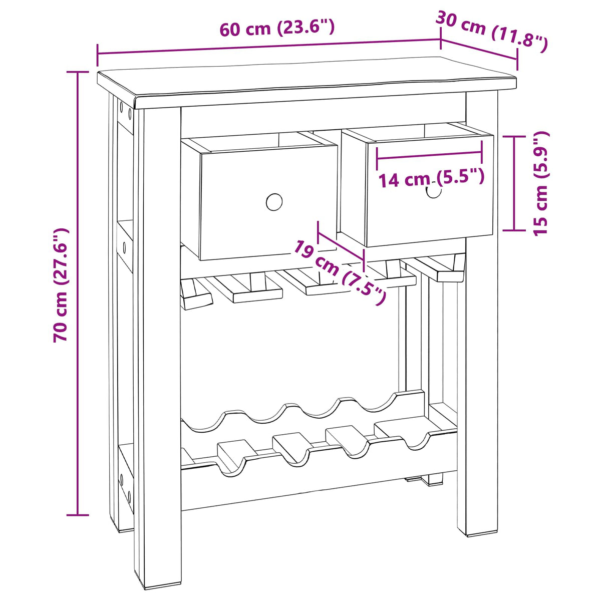 Cabinet Smeđa 60 x 30 x 70 cm Čvrsto drvo iz reciklaže