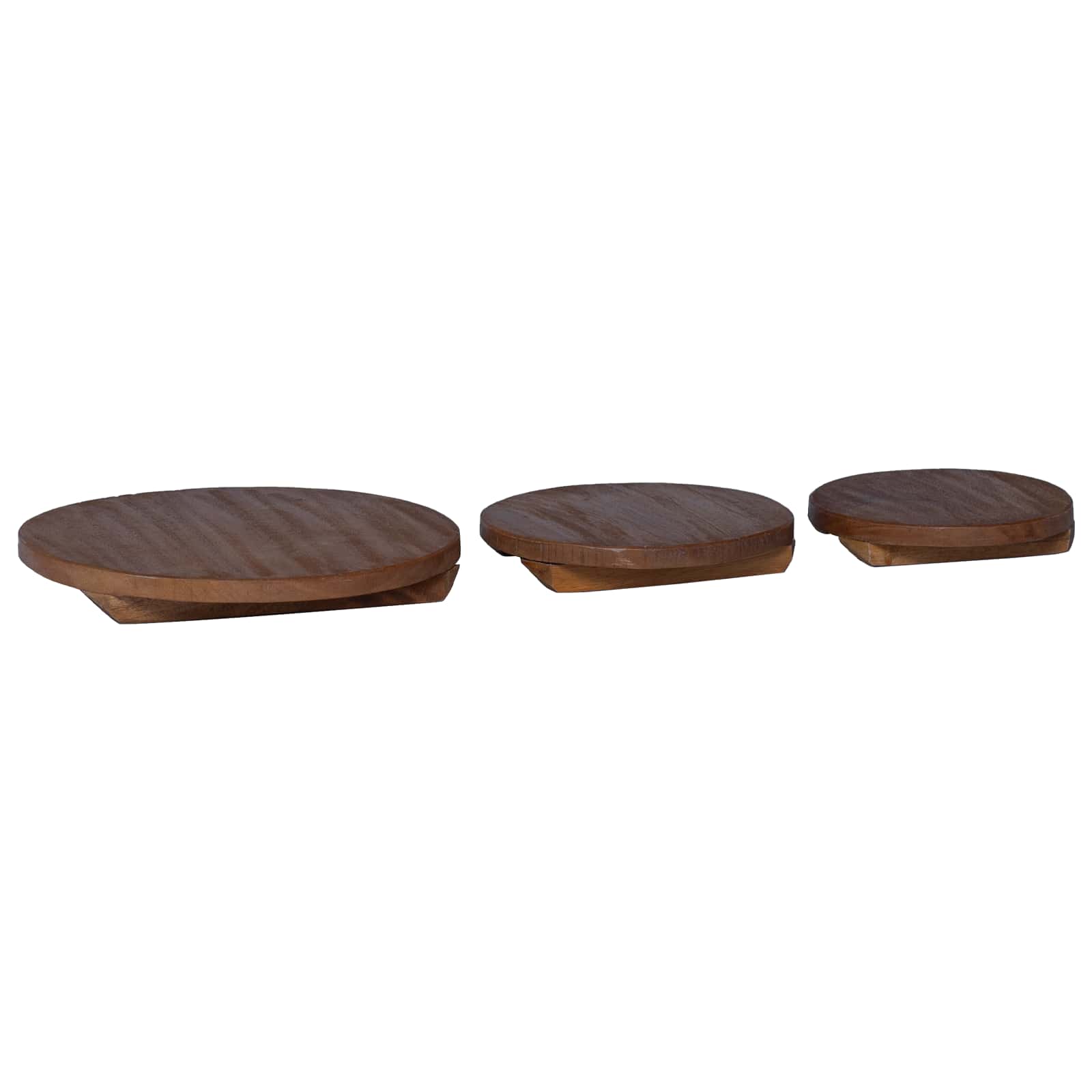 Stolička za biljke 3 pcs Smeđa Drvo od mahagonija