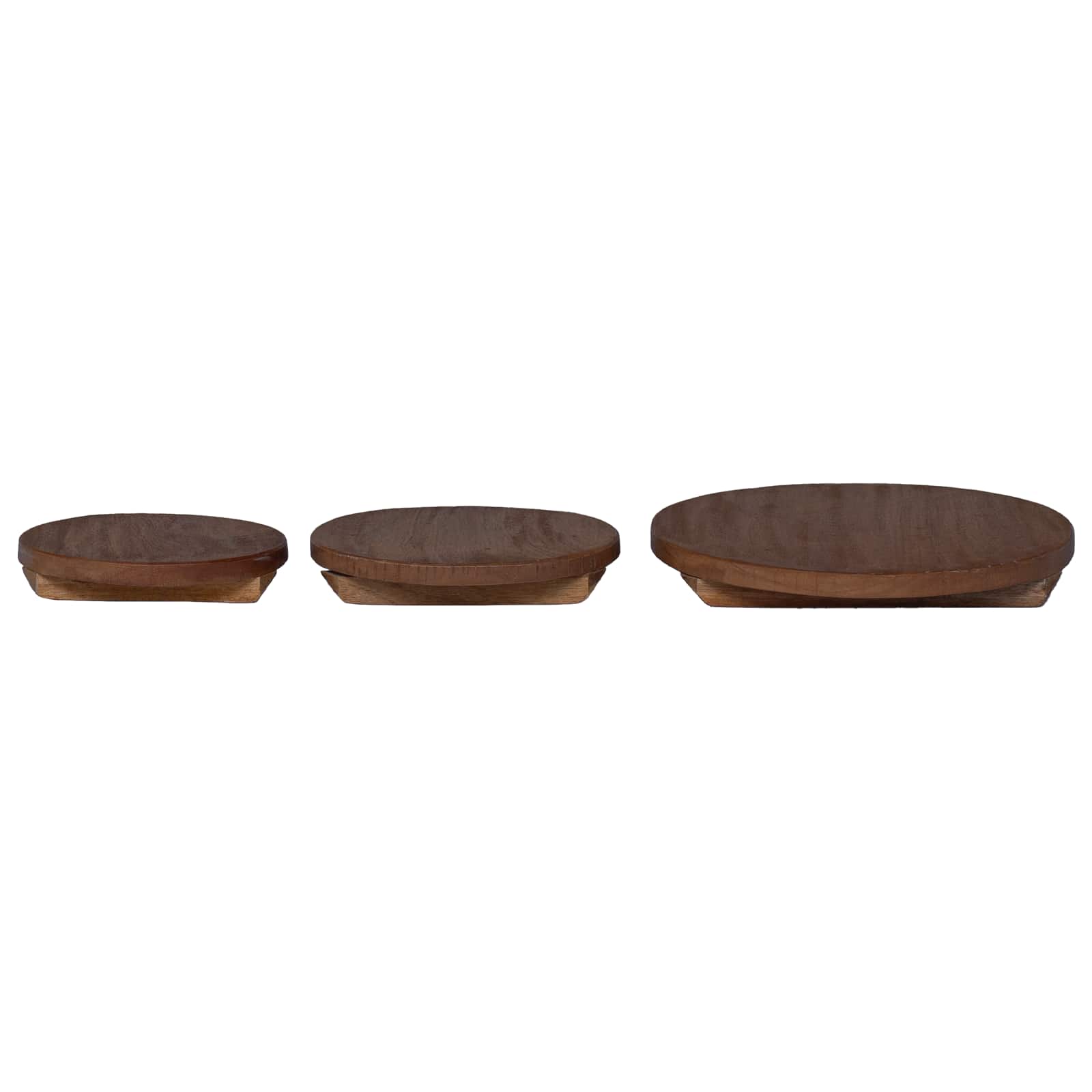 Stolička za biljke 3 pcs Smeđa Drvo od mahagonija