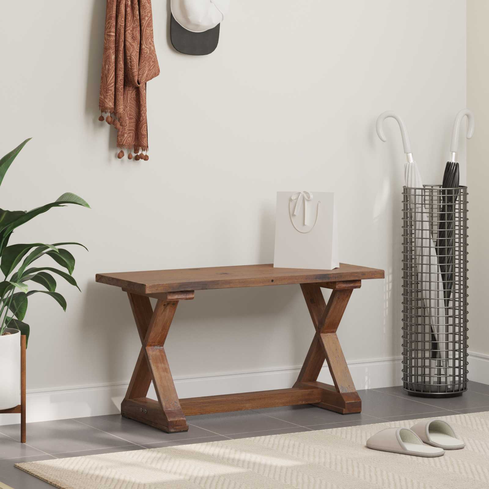 klupa Prirodna 85 x 35 x 46 cm Čvrsto drvo iz reciklaže