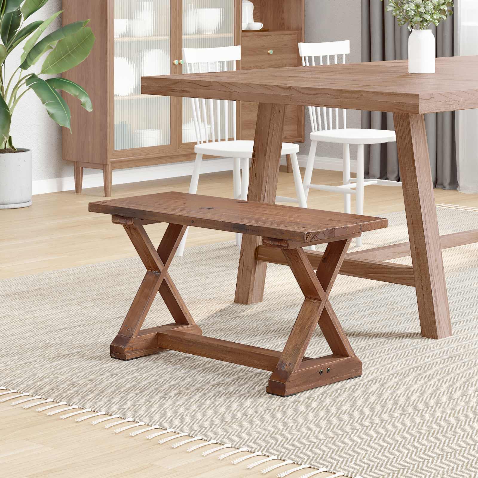 klupa Prirodna 85 x 35 x 46 cm Čvrsto drvo iz reciklaže