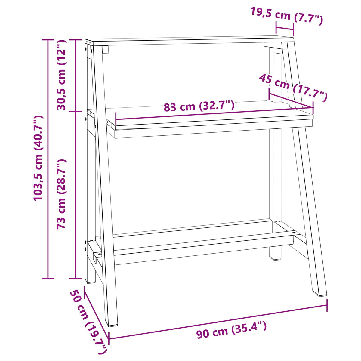 Stol Smeđa 90 x 50 x 103 cm Čvrsto drvo iz reciklaže