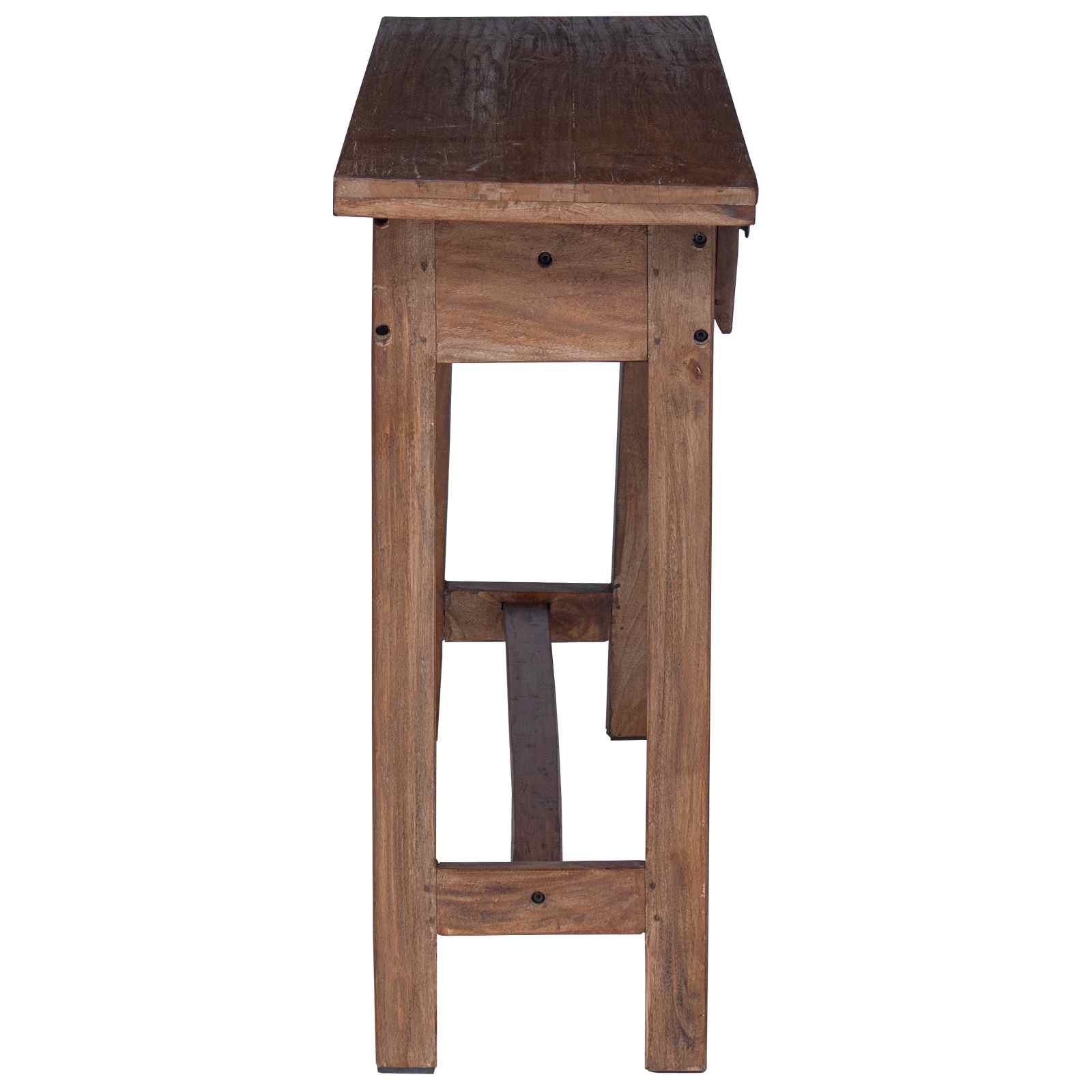 Stol s ladicama Smeđa 110 x 30 x 79 cm Čvrsto mahagonijsko drvo