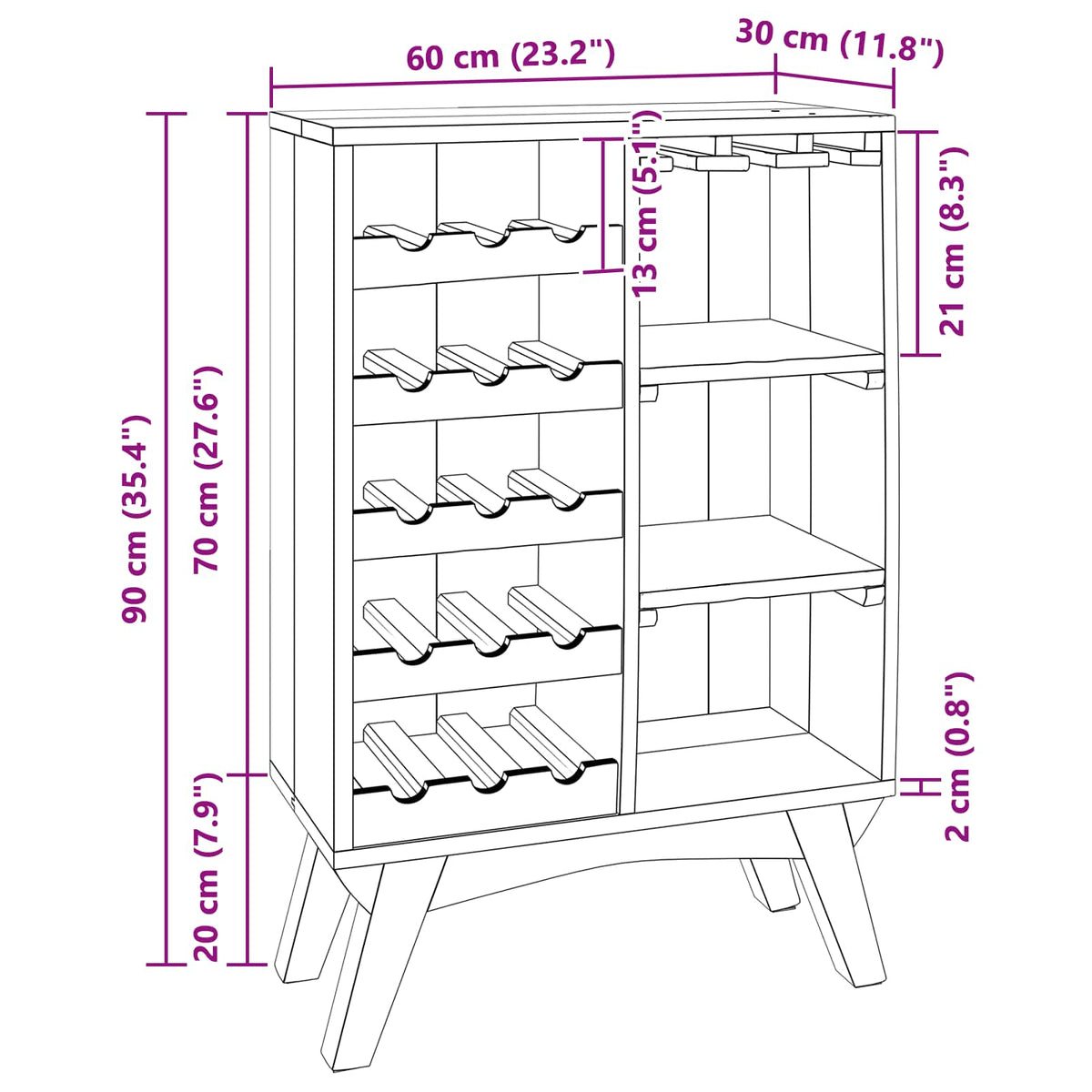 Stalak Smeđa 60 x 30 x 90 cm Čvrsto drvo iz reciklaže