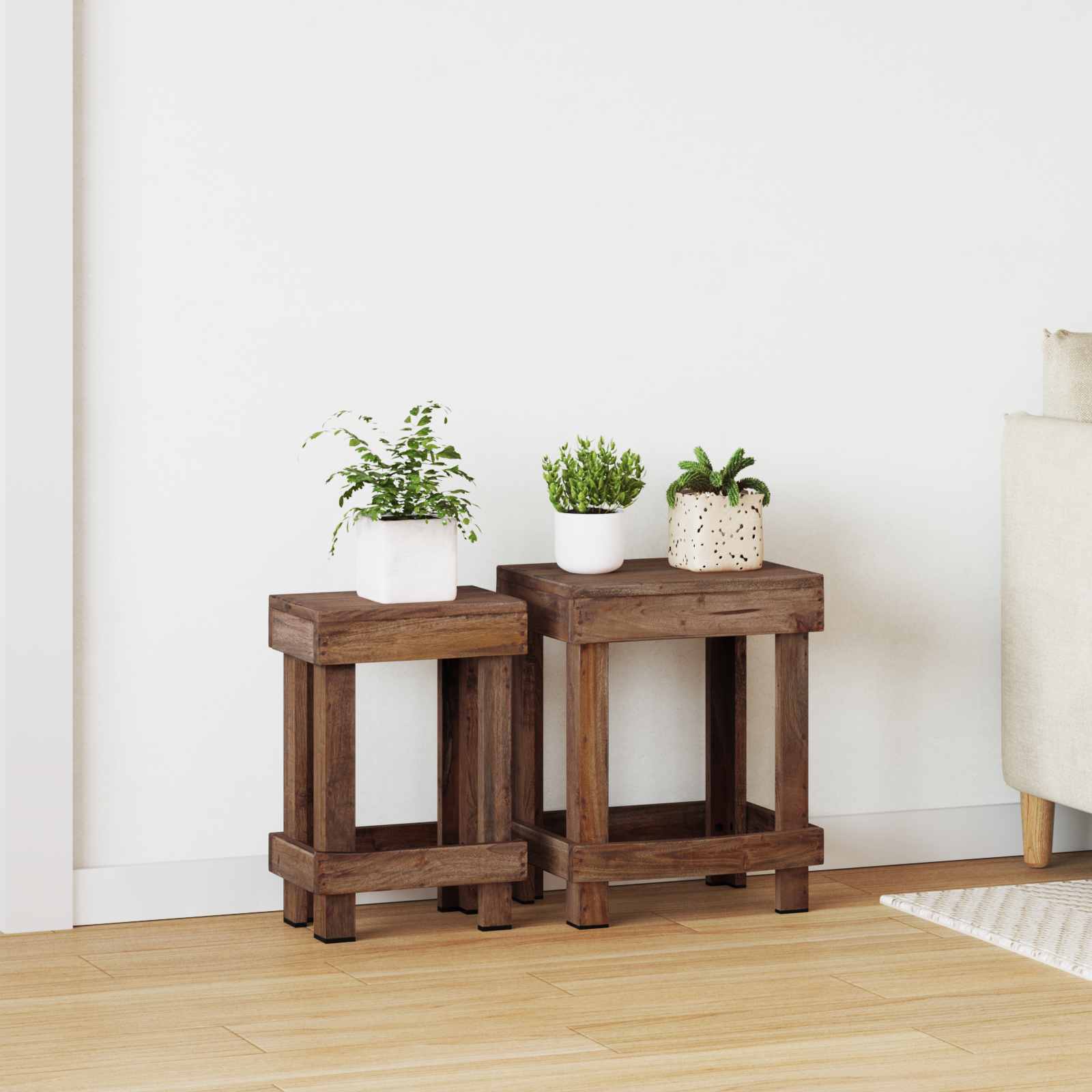 Stalak za biljke 2 pcs Smeđa 70 x 11 x 27 cm Drvo od mahagonija