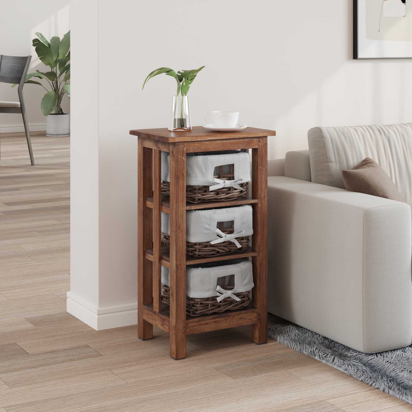 Bocni stol Smeđa 38 x 28 x 72 cm Čvrsto mahagonijevo drvo