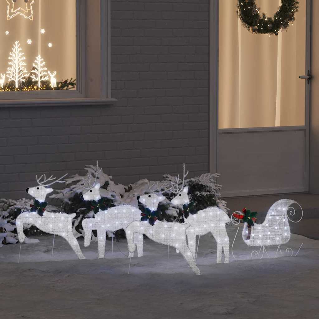LED Riječni jeleni 5 pcs Srebrno tkanina