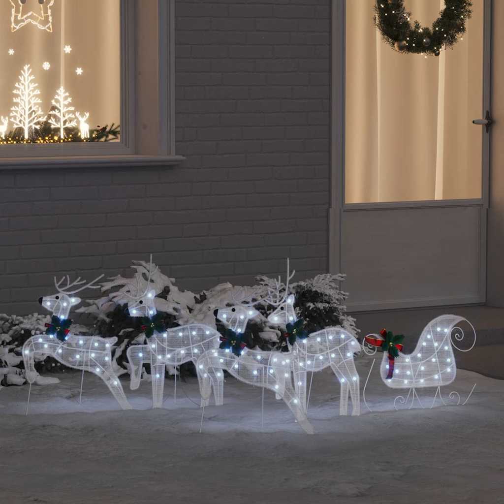 LED Riječni jeleni 5 pcs Bijelo tkanina