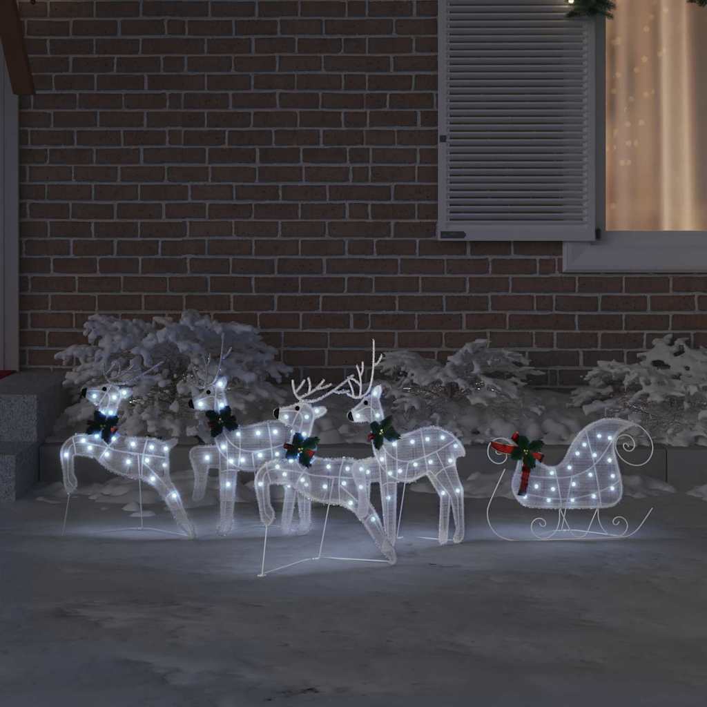 LED Riječni jeleni 5 pcs Bijelo tkanina