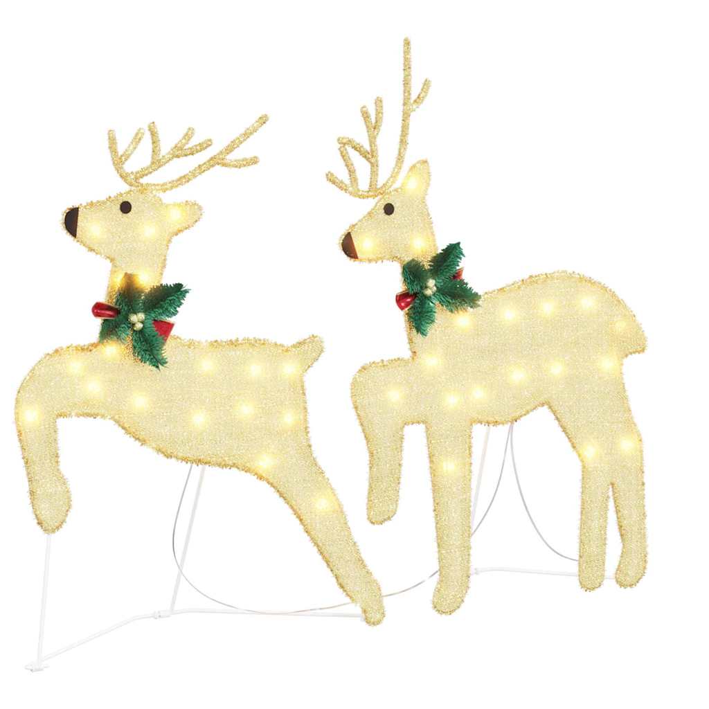 LED Riječni jeleni 7 pcs Zlatno tkanina