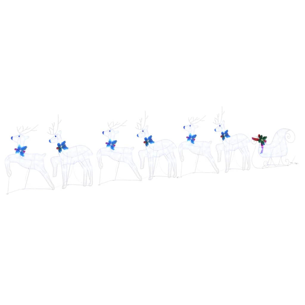LED Riječni jeleni 7 pcs Bijelo tkanina