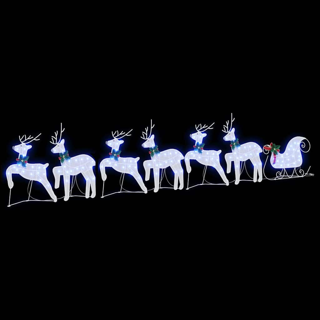 LED Riječni jeleni 7 pcs Bijelo tkanina