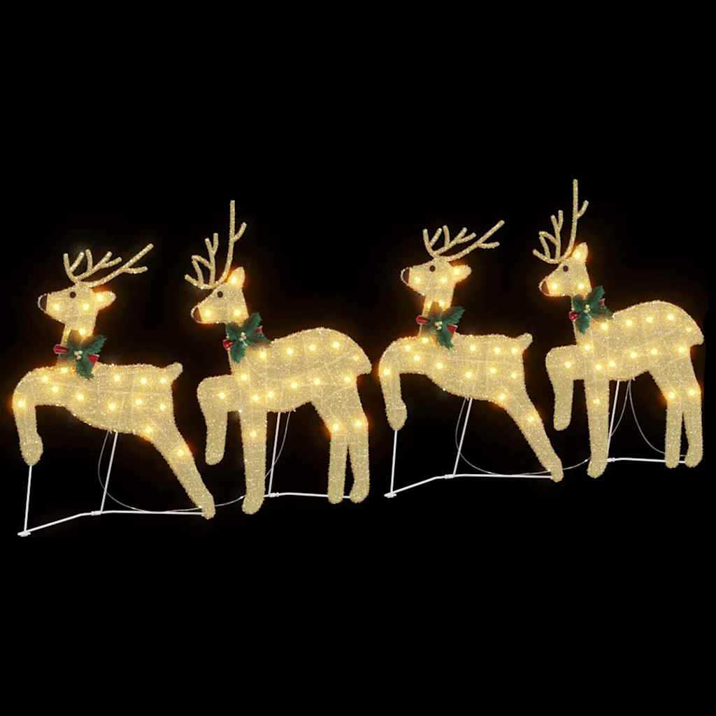 LED Riječni jeleni 4 pcs Zlatno tkanina