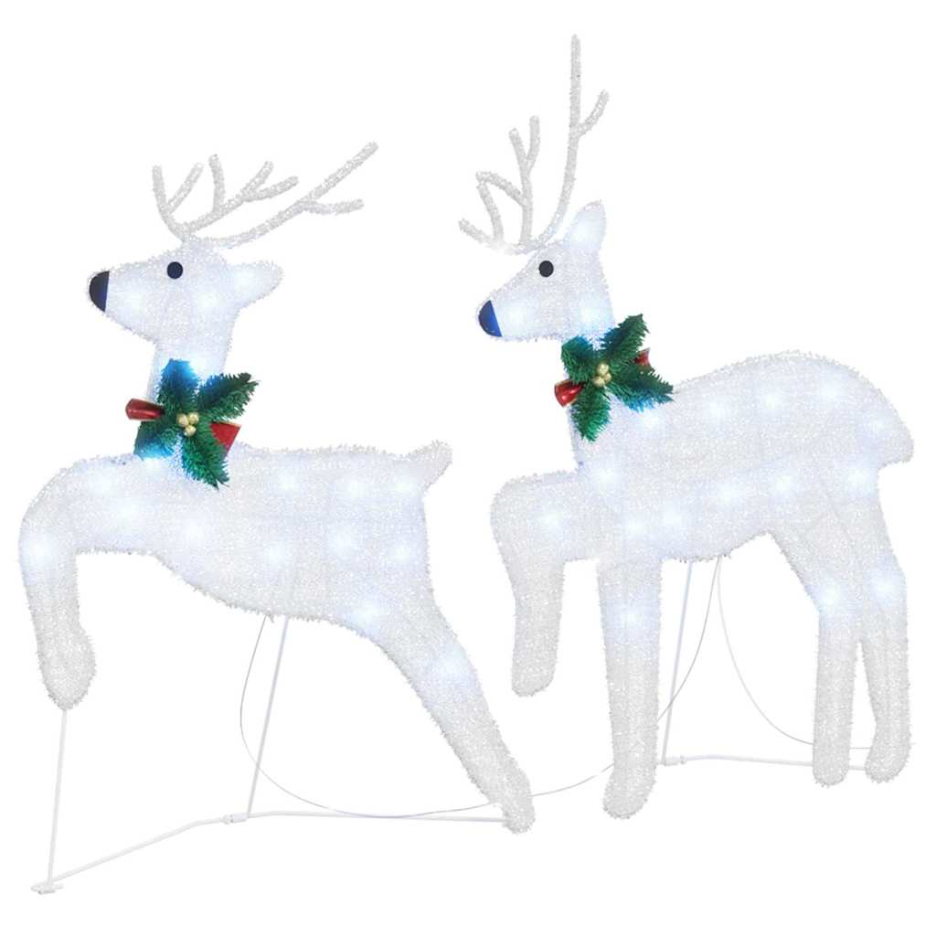 LED Riječni jeleni 4 pcs Srebrno tkanina