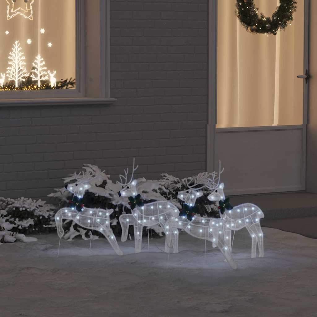 LED Riječni jeleni 4 pcs Bijelo tkanina