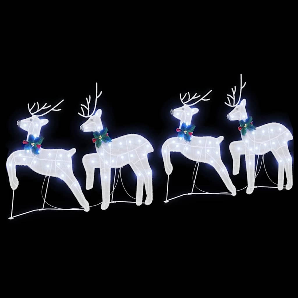 LED Riječni jeleni 4 pcs Bijelo tkanina
