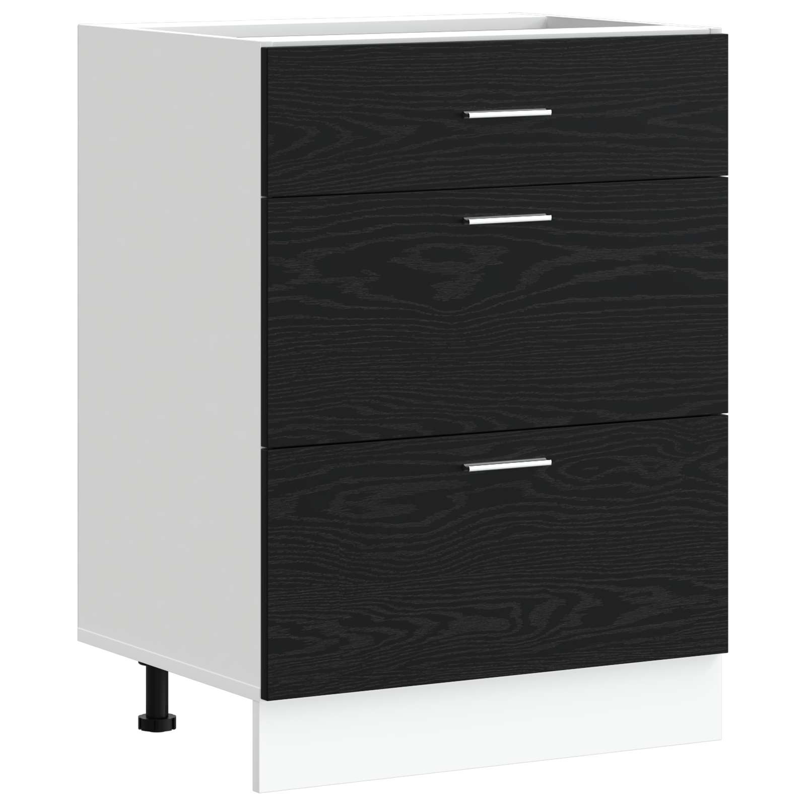 Kuhinjska baza ormarića s ladicama Crni hrast 60 x 46 x 81,5 cm