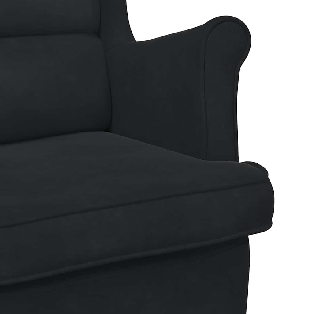 Ljuljačka s jastukom Crna 92 x 71 x 100 cm Šperploča