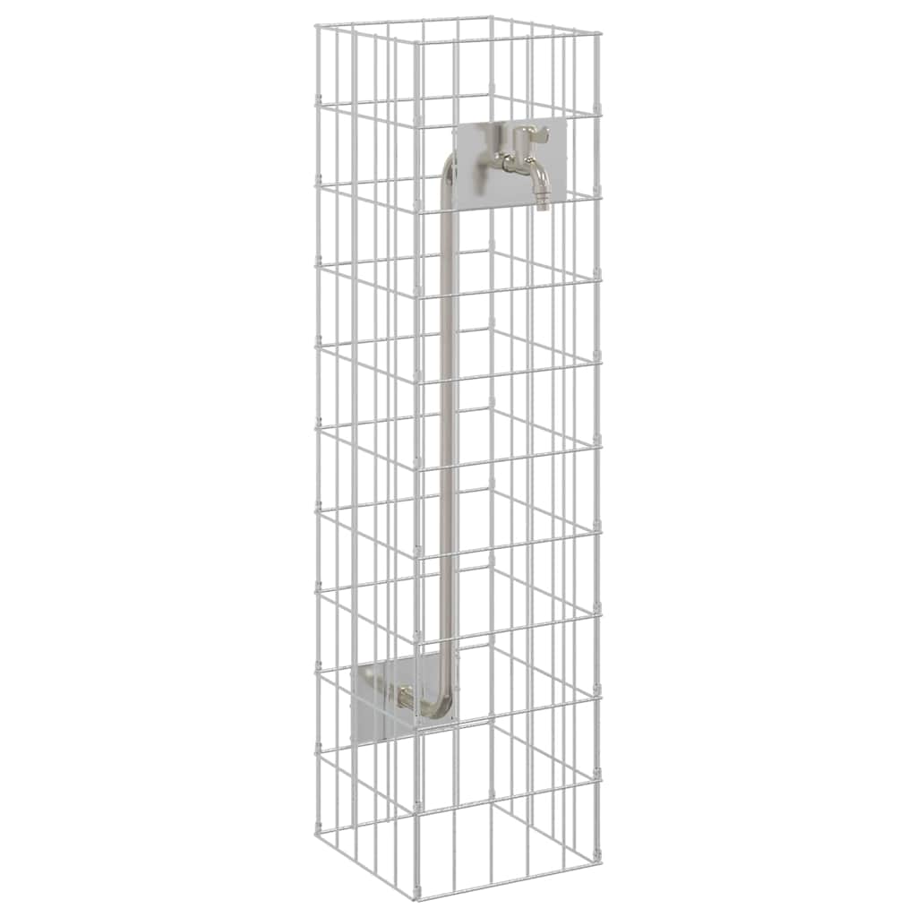 Gabionska slavina Srebrno 25 x 25 x 100 cm Nehrđajući čelik