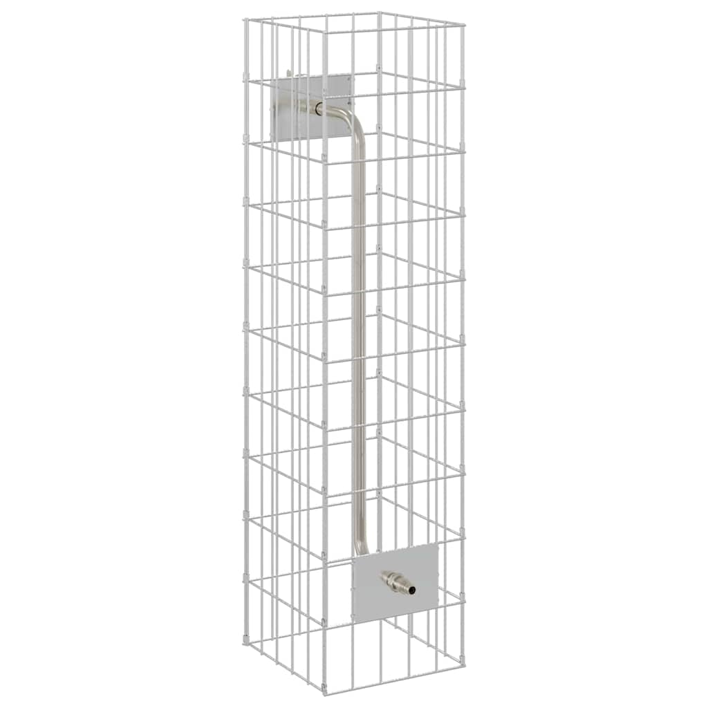 Gabionska slavina Srebrno 25 x 25 x 100 cm Nehrđajući čelik