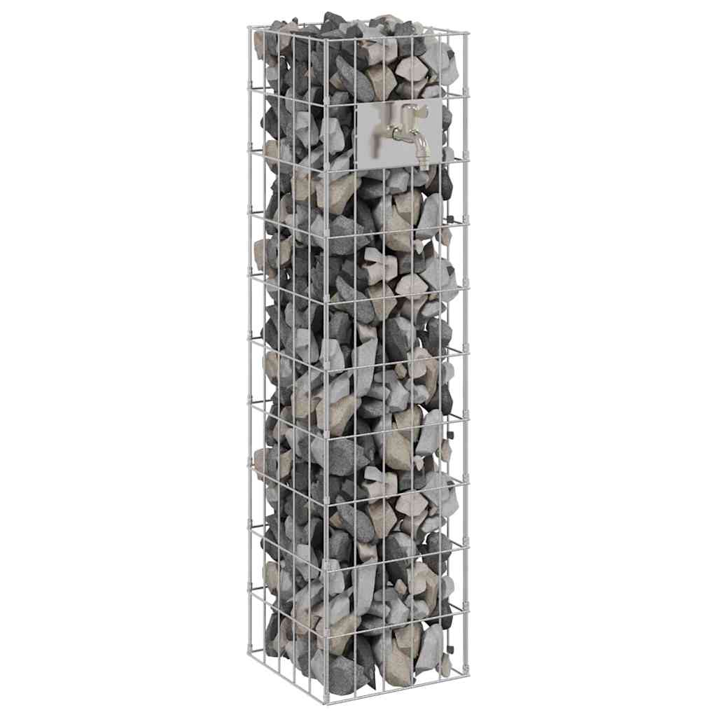 Gabionska slavina Srebrno 25 x 25 x 100 cm Nehrđajući čelik