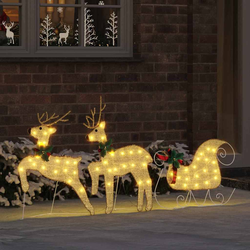 LED Riječni jeleni 3 pcs Topla bijela tkanina