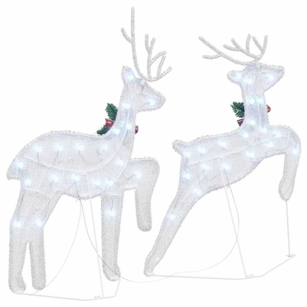 LED Riječni jeleni 2 pcs Hladna bijela tkanina