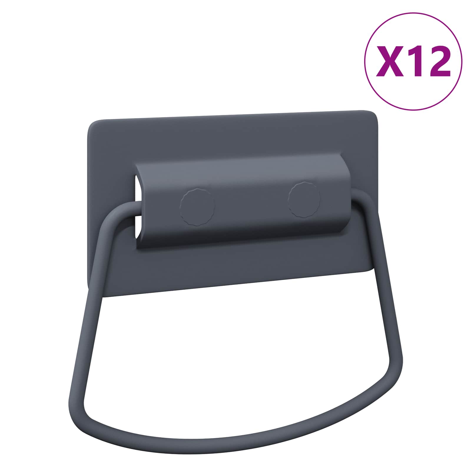 Ručke za ormariće 12 pcs Antracit 85 x 45 mm Metal