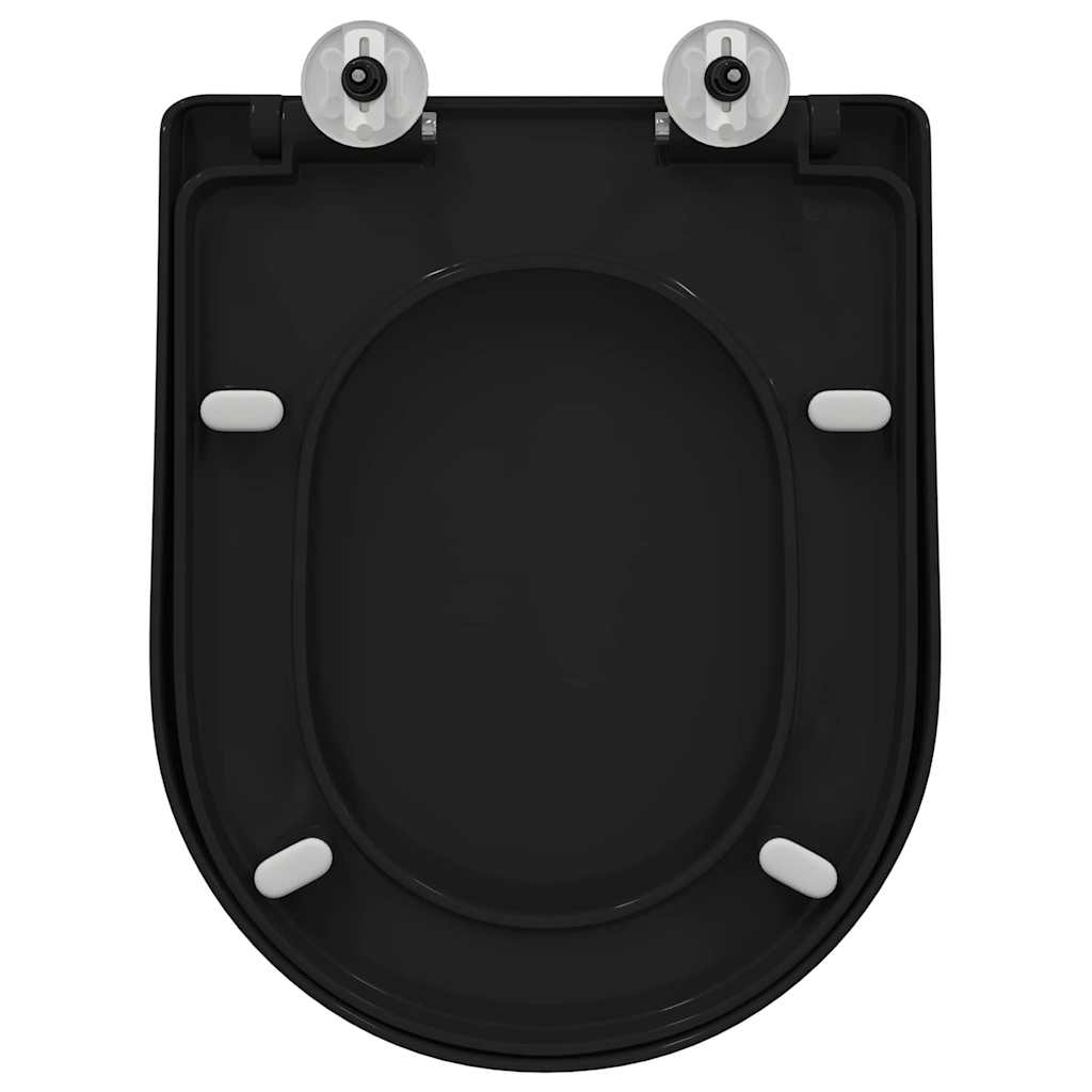 WC daska Podesiva Crna 48 x 36,5 x 4,5 cm Polipropilen