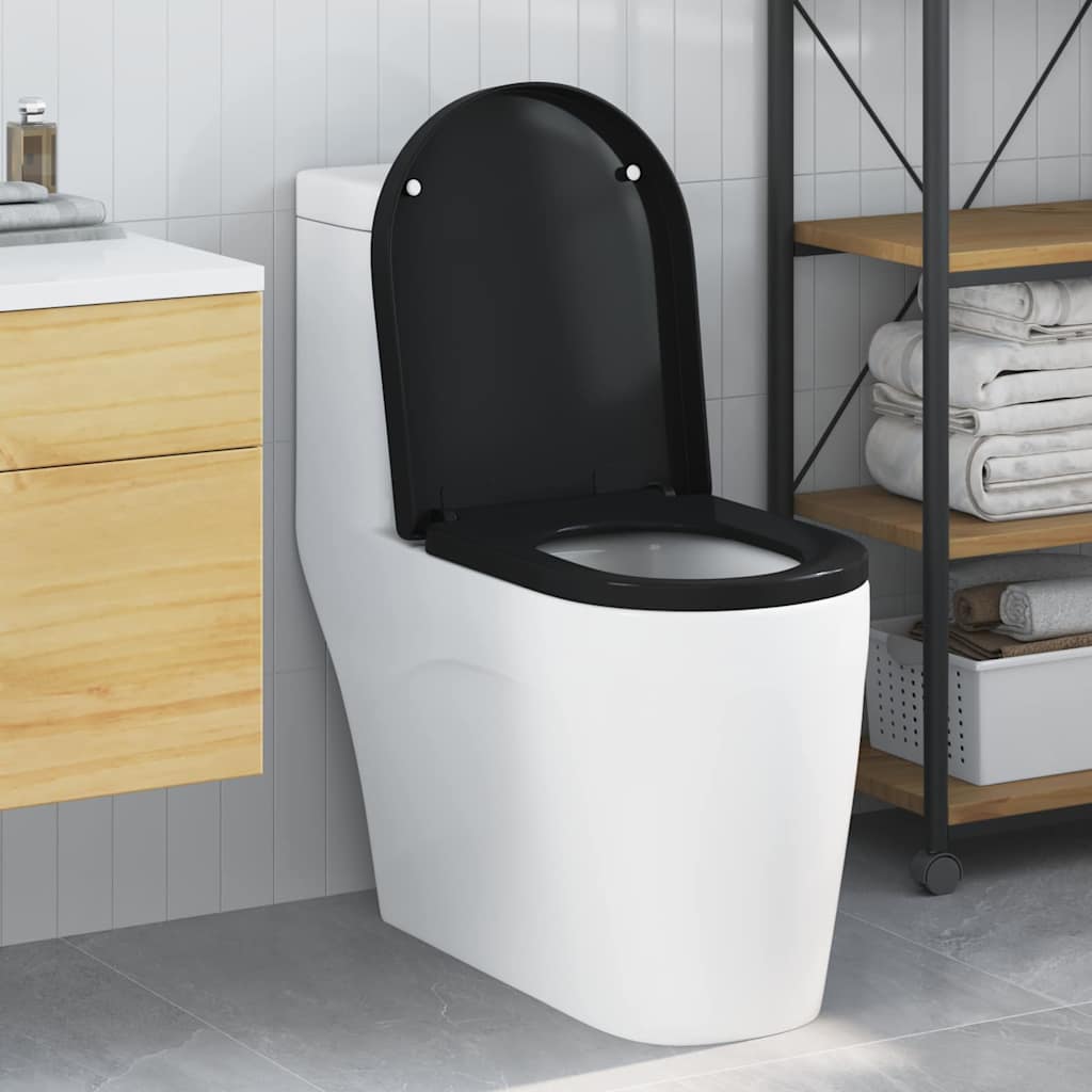 WC daska Podesiva Crna 48 x 36,5 x 4,5 cm Polipropilen