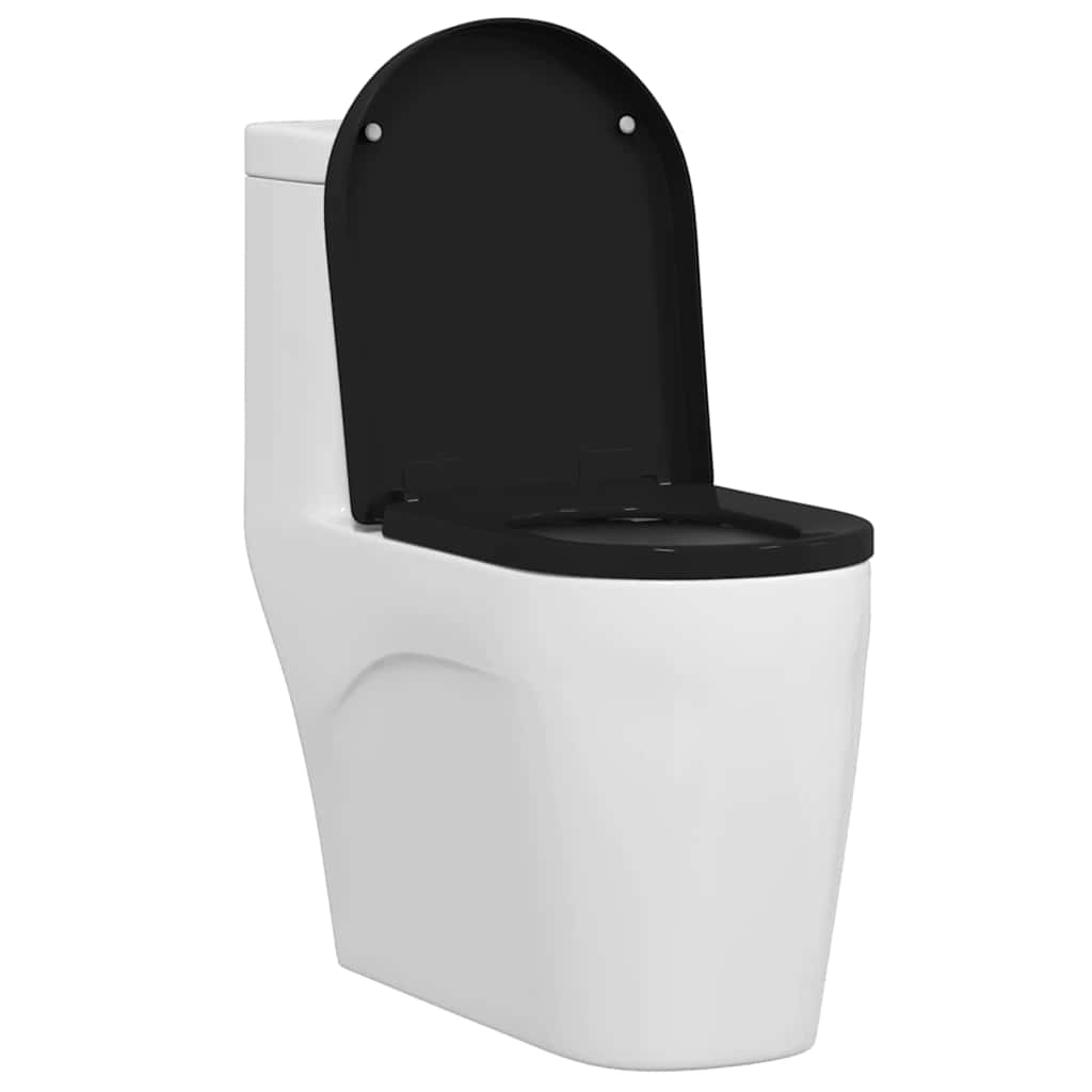 WC daska Podesiva Crna 48 x 36,5 x 4,5 cm Polipropilen