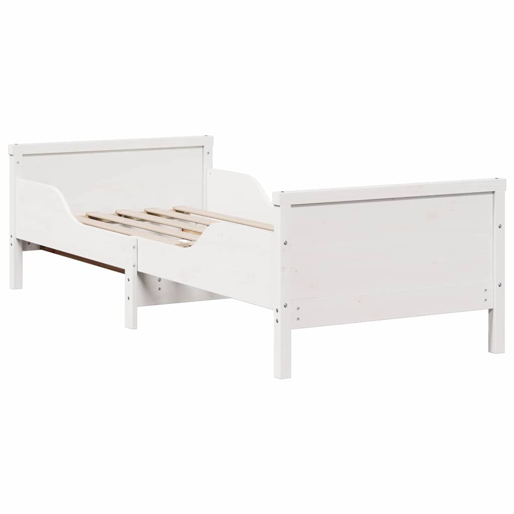 Krevet s produžetnim madracem s uzglavljem Bijelo 80 x 200 cm