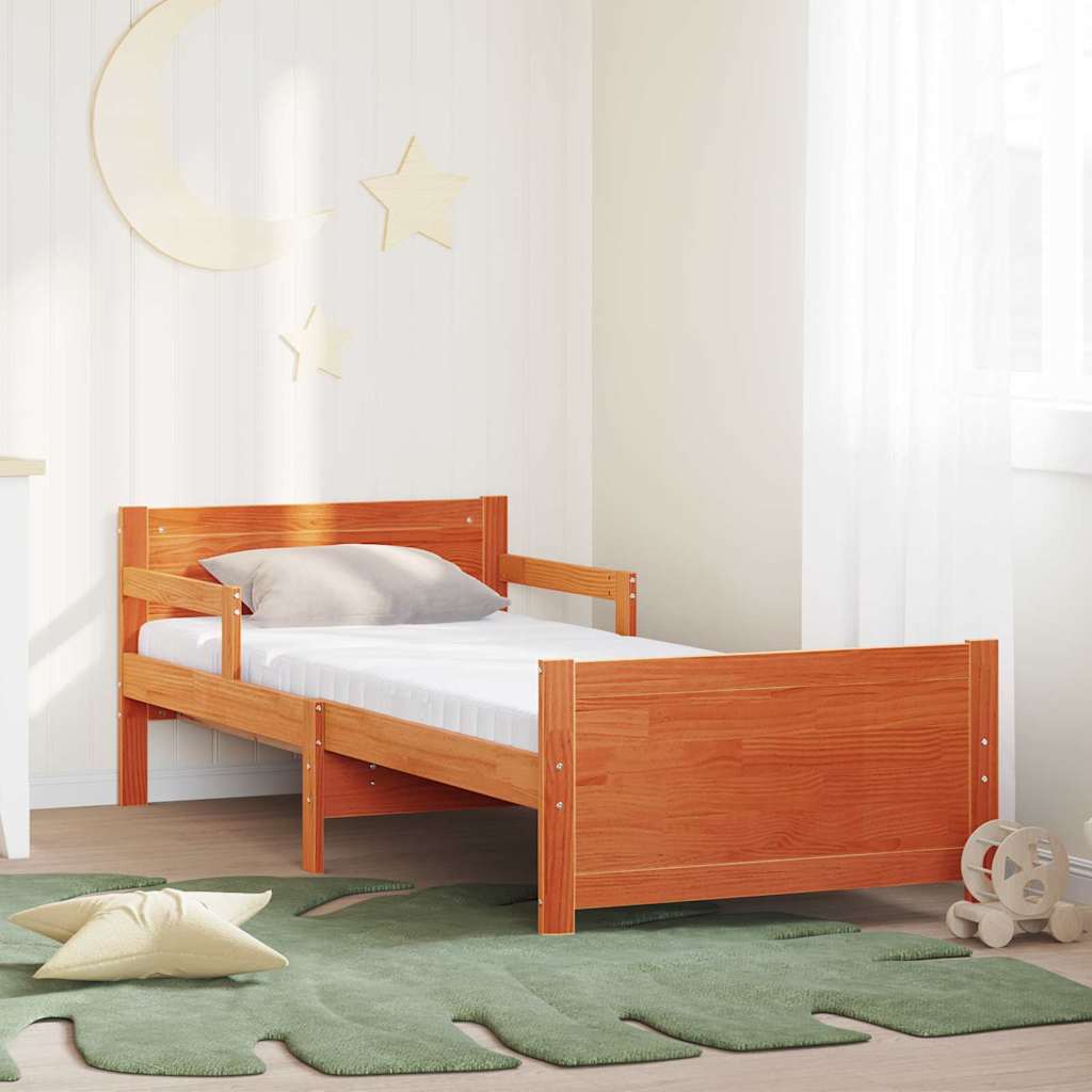 Krevetna konstrukcija Smeđa 80 x 200 cm Čvrsto borovo drvo