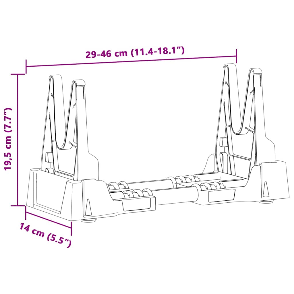 Naslon za pucanje Podesiva Siva 46 x 14 x 19,5 cm Plastika