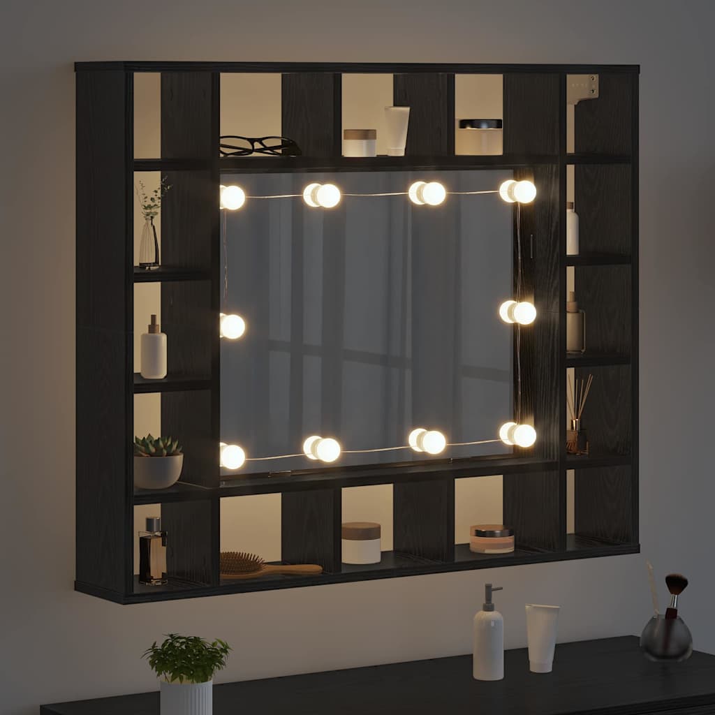 Ogledalo ormar Crni hrast 91 x 15 x 76,5 cm Konstruirano drvo