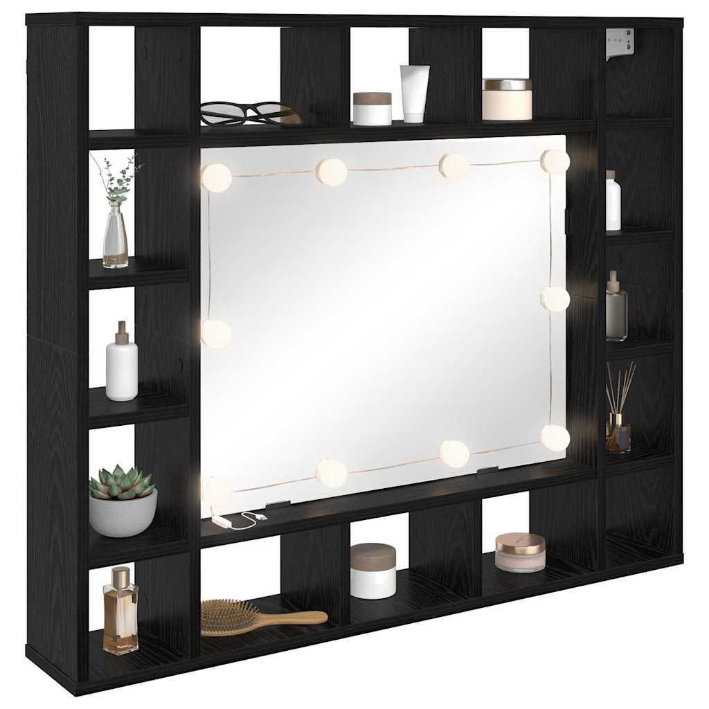 Ogledalo ormar Crni hrast 91 x 15 x 76,5 cm Konstruirano drvo