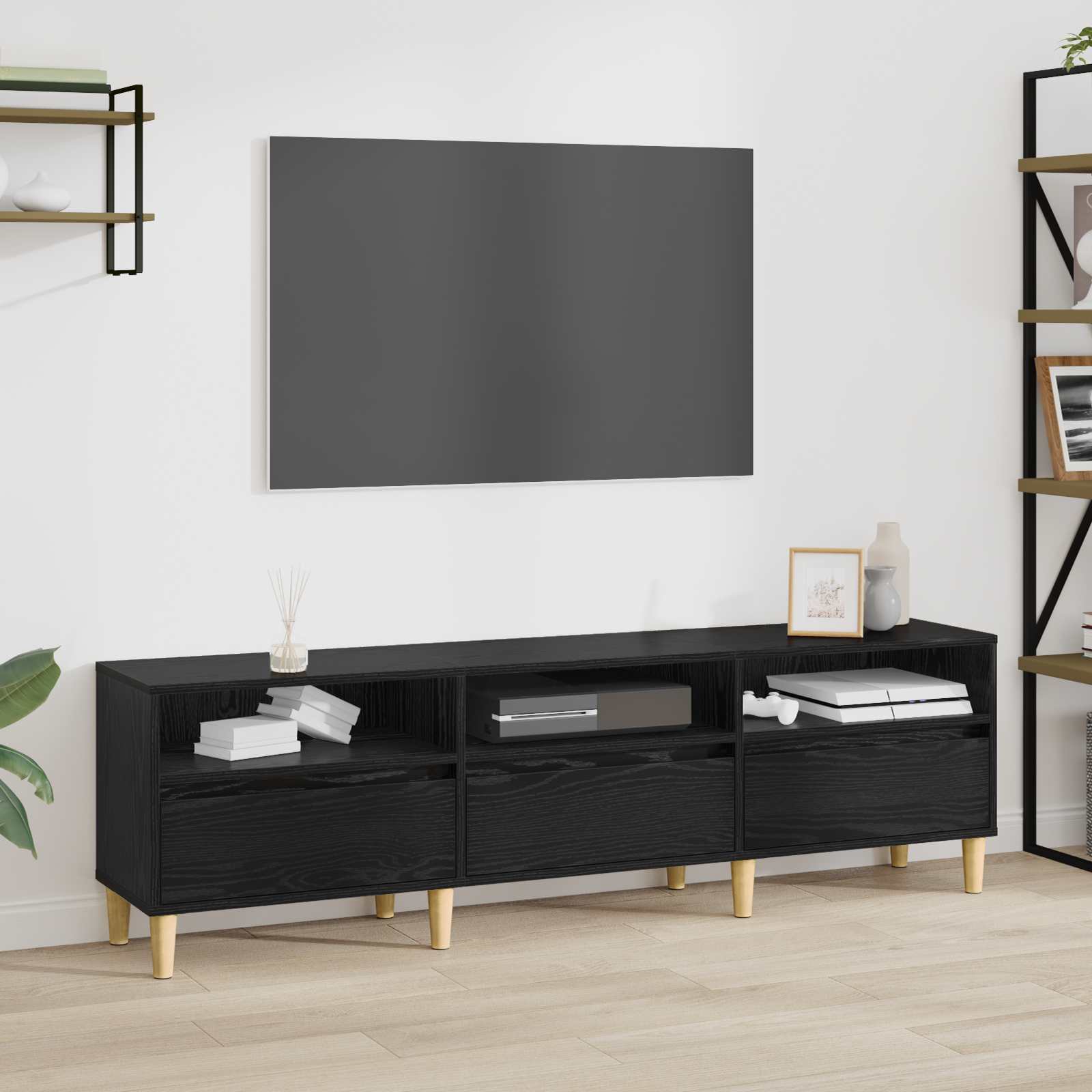 TV ormar Crni hrast 150 x 30 x 45 cm Konstruirano drvo