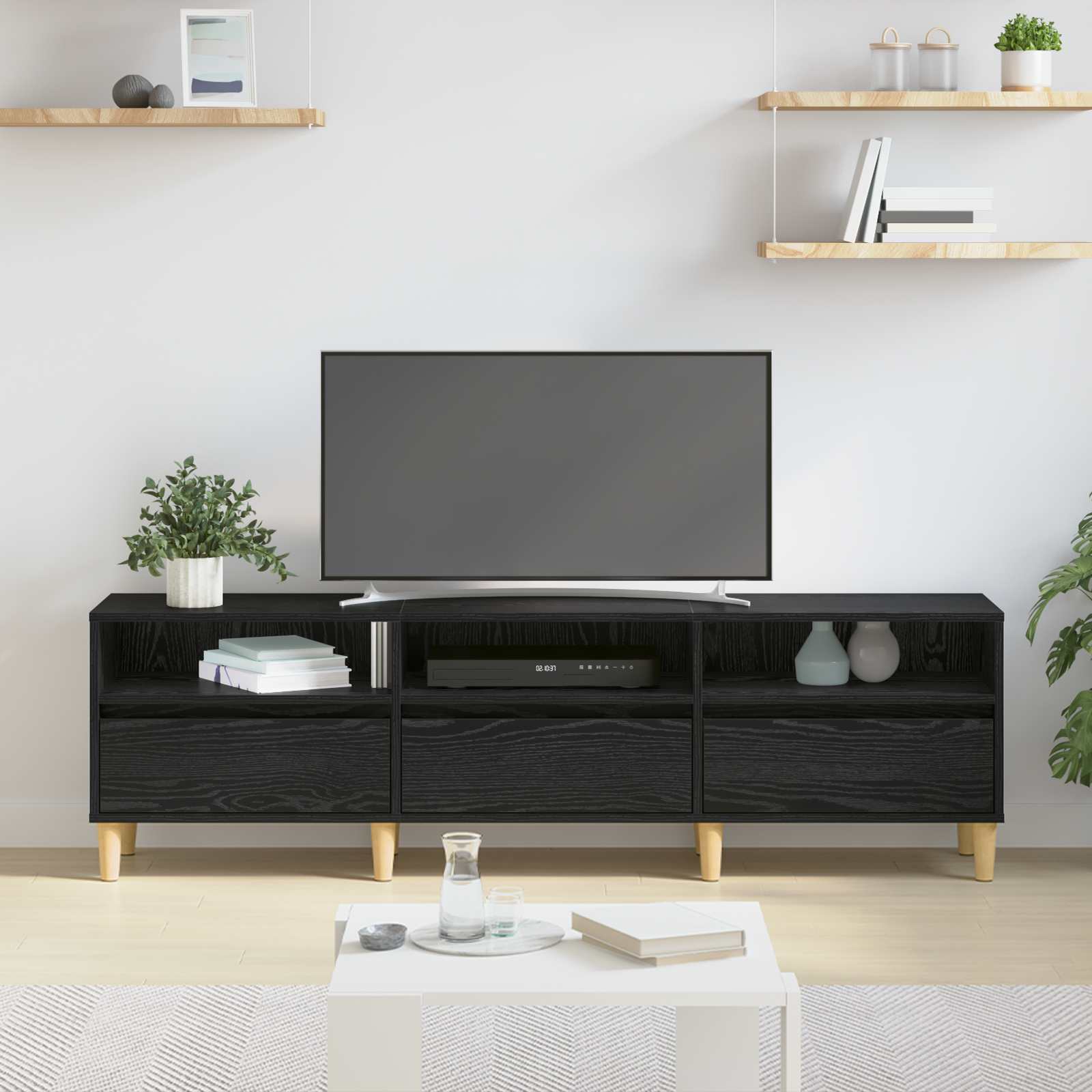 TV ormar Crni hrast 150 x 30 x 45 cm Konstruirano drvo